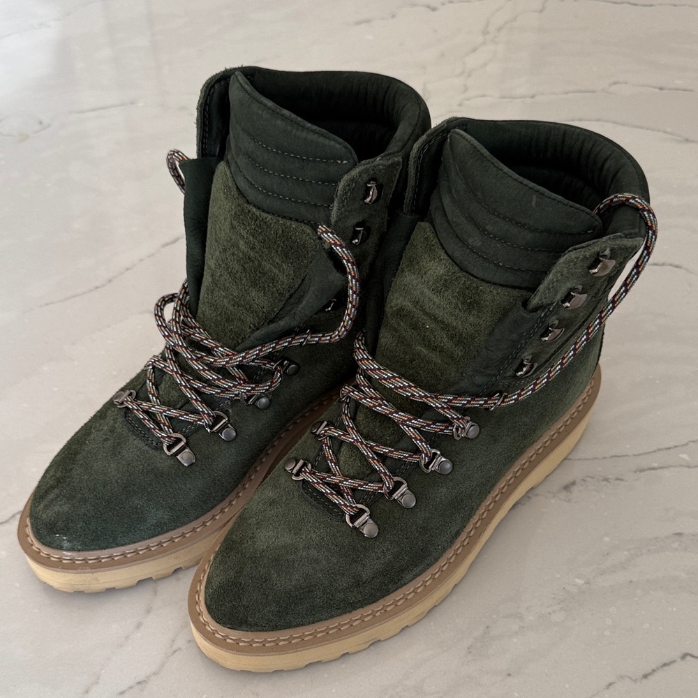 DIEMME Green Suede Lace-Up Boots